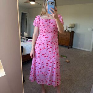 Petal & Pup Pink Floral Midi Dress